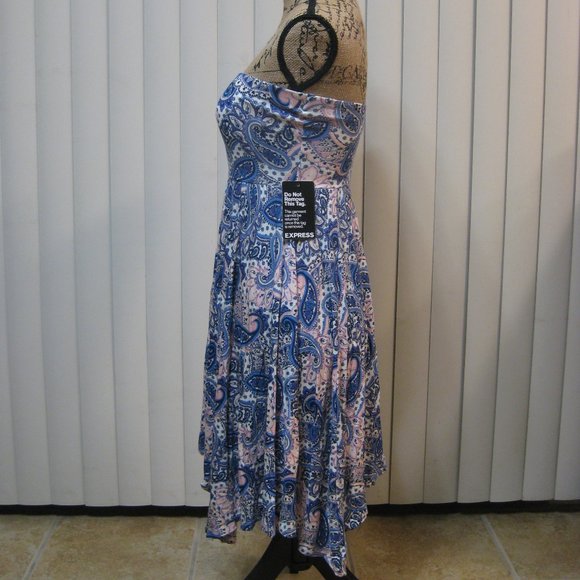 NWT Express paisley handkerchief hem dress XS - Picture 3 of 5
